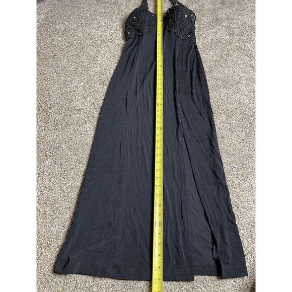 Vintage Durian Women’s Fitted Little Black Dress WhimsyGoth Halter Lace Medium - Picture 8 of 9